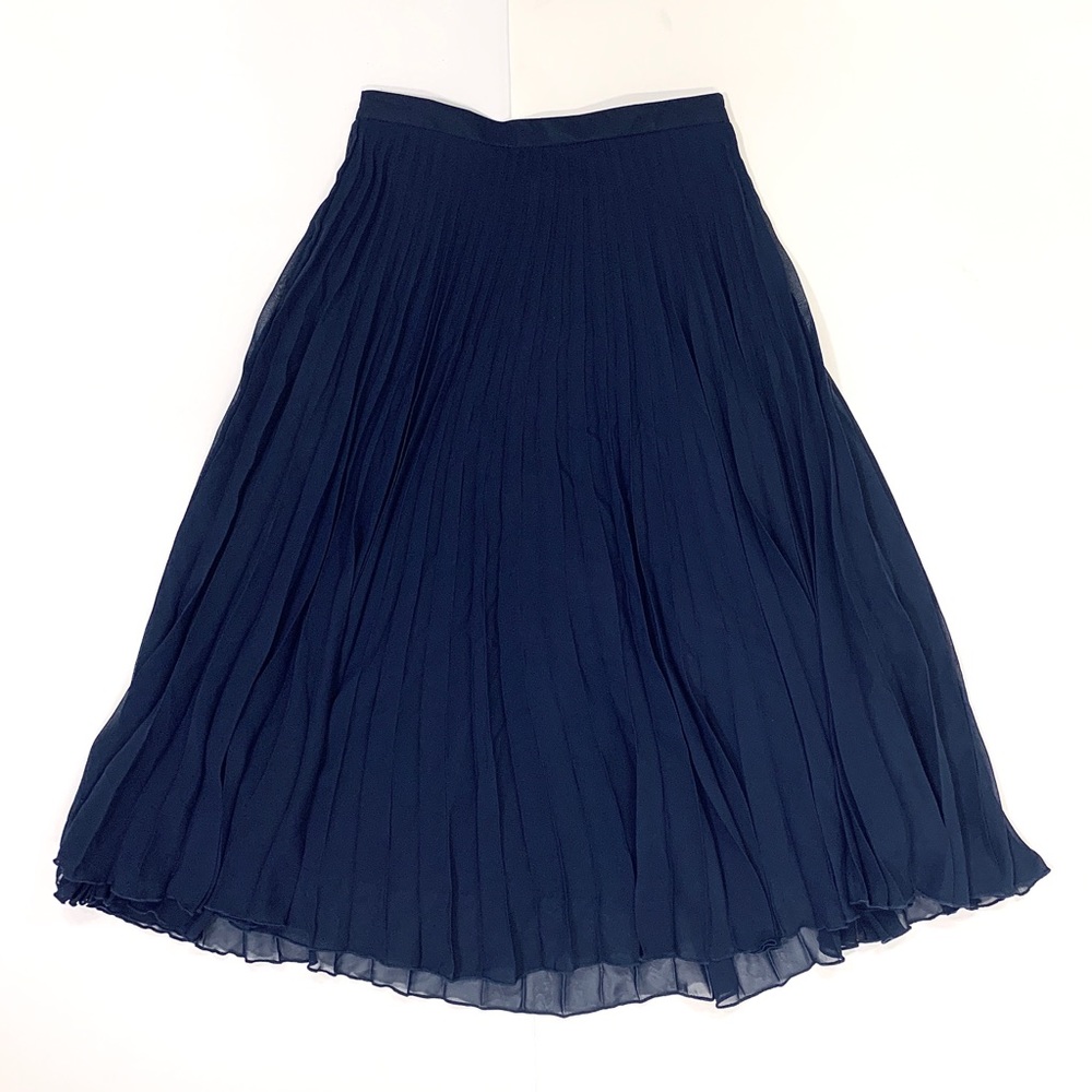 Topshop Pleated Chiffon Midi Skirt